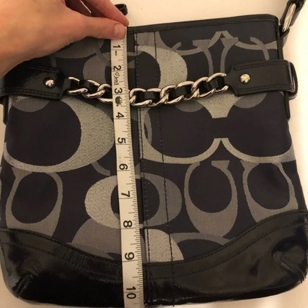 COACH silver blue optic c duffle shoulder bag